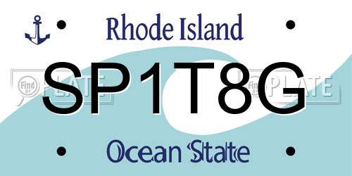 SP1T8G Rhode Island License Plate