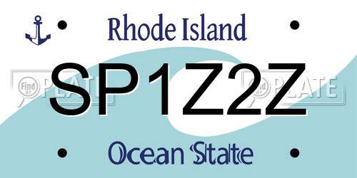 SP1Z2Z Rhode Island License Plate