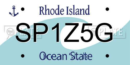 SP1Z5G Rhode Island License Plate