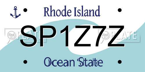 SP1Z7Z Rhode Island License Plate