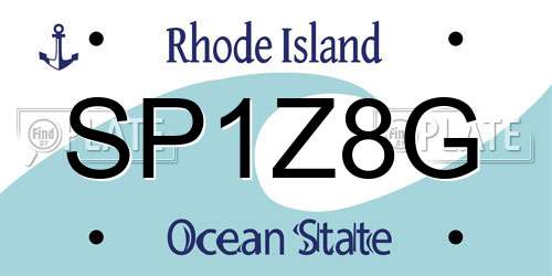SP1Z8G Rhode Island License Plate