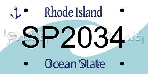 SP2034 Rhode Island License Plate