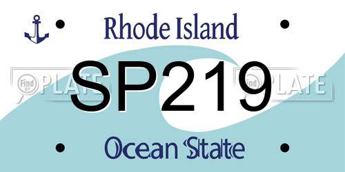 SP219 Rhode Island License Plate