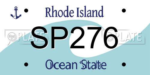 SP276 Rhode Island License Plate