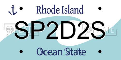 SP2D2S Rhode Island License Plate