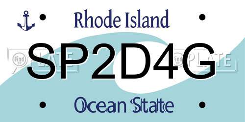 SP2D4G Rhode Island License Plate