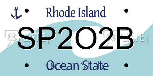 SP2O2B Rhode Island License Plate