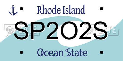 SP2O2S Rhode Island License Plate