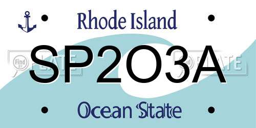 SP2O3A Rhode Island License Plate