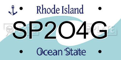 SP2O4G Rhode Island License Plate