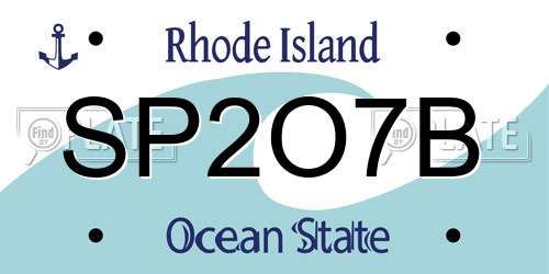 SP2O7B Rhode Island License Plate