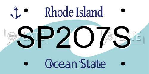 SP2O7S Rhode Island License Plate