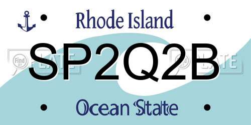 SP2Q2B Rhode Island License Plate