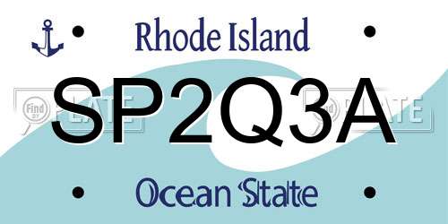 SP2Q3A Rhode Island License Plate