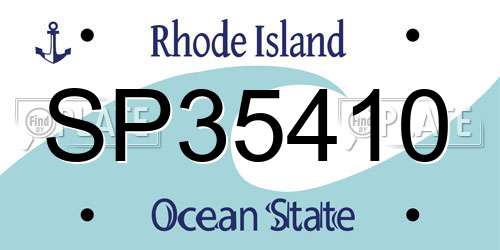 SP35410 Rhode Island License Plate
