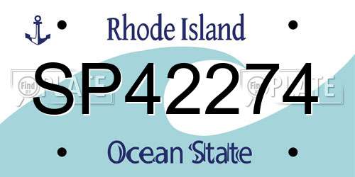 SP42274 Rhode Island License Plate