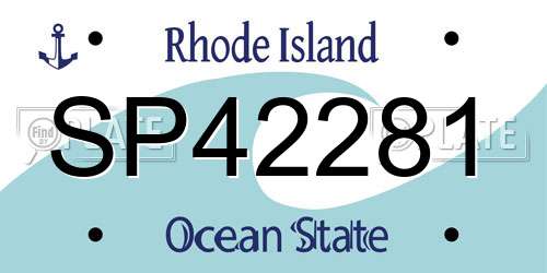 SP42281 Rhode Island License Plate