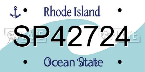 SP42724 Rhode Island License Plate