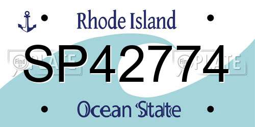 SP42774 Rhode Island License Plate