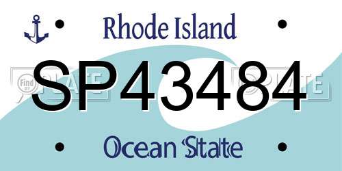 SP43484 Rhode Island License Plate