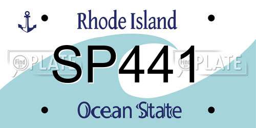 SP441 Rhode Island License Plate