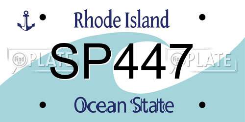 SP447 Rhode Island License Plate