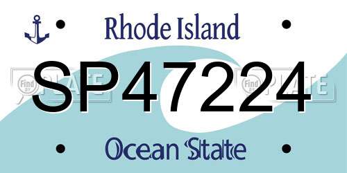 SP47224 Rhode Island License Plate