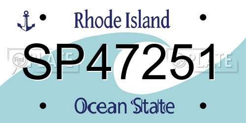 SP47251 Rhode Island License Plate
