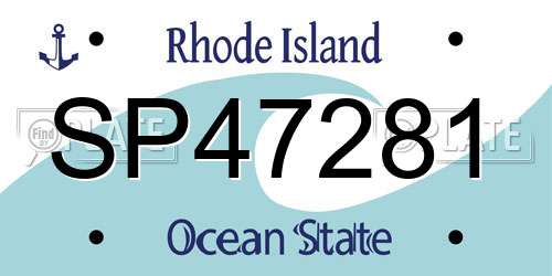SP47281 Rhode Island License Plate
