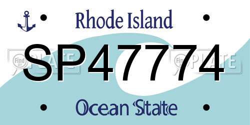 SP47774 Rhode Island License Plate