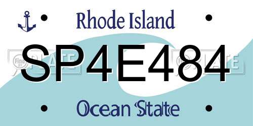 SP4E484 Rhode Island License Plate