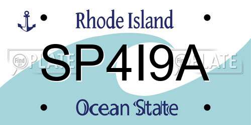 SP4I9A Rhode Island License Plate
