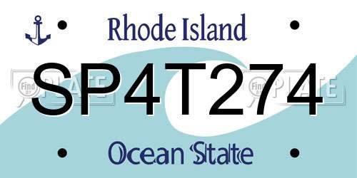 SP4T274 Rhode Island License Plate