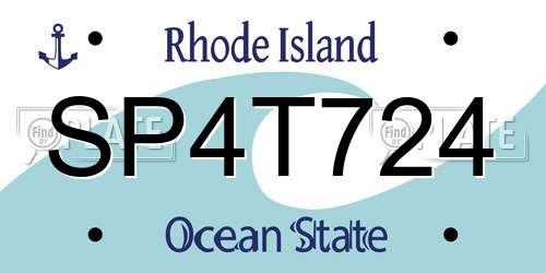 SP4T724 Rhode Island License Plate
