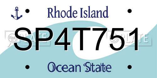 SP4T751 Rhode Island License Plate