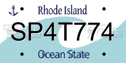 SP4T774 Rhode Island License Plate