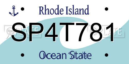 SP4T781 Rhode Island License Plate