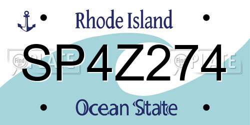 SP4Z274 Rhode Island License Plate
