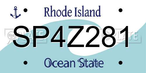 SP4Z281 Rhode Island License Plate