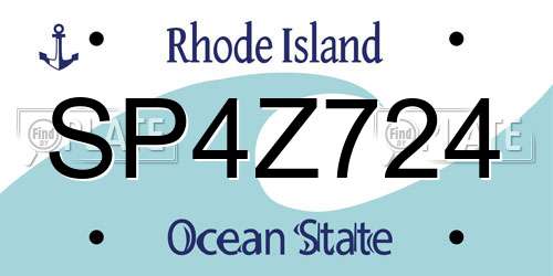 SP4Z724 Rhode Island License Plate