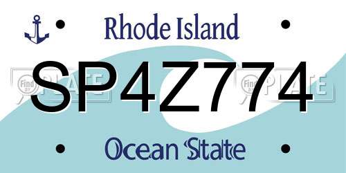 SP4Z774 Rhode Island License Plate