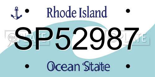 SP52987 Rhode Island License Plate