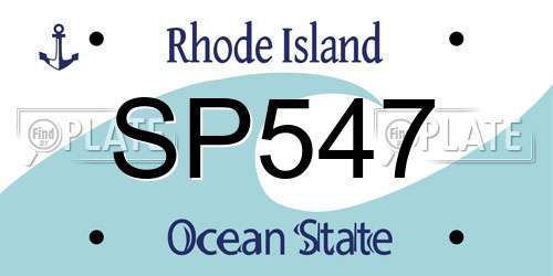 SP547 Rhode Island License Plate