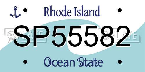 SP55582 Rhode Island License Plate
