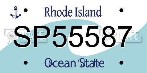 SP55587 Rhode Island License Plate