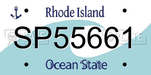 SP55661 Rhode Island License Plate
