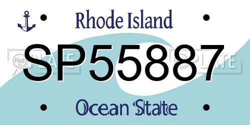 SP55887 Rhode Island License Plate