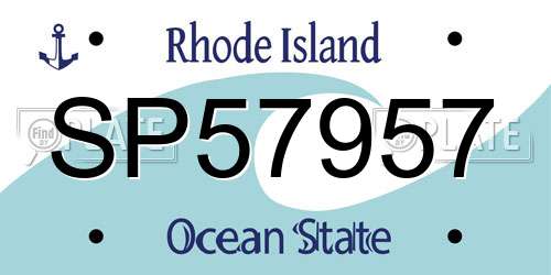 SP57957 Rhode Island License Plate