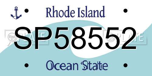 SP58552 Rhode Island License Plate