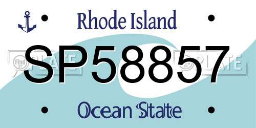 SP58857 Rhode Island License Plate